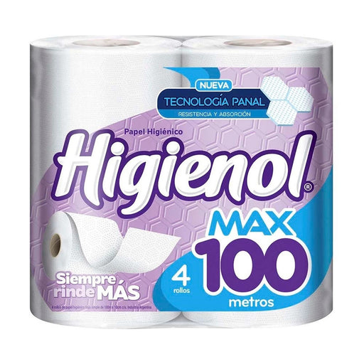 Higienol Max Papel Higienico 100m X 4 Unidades