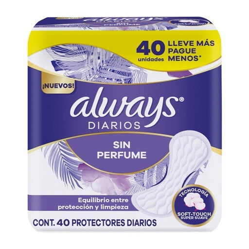 Almays Protectores Diarios Sin Perfume x40Uni