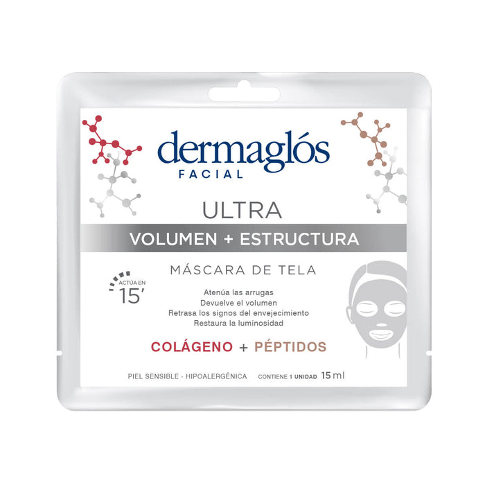 Dermaglós Facial Mascara de Tela Ultra Volumen + Estructura