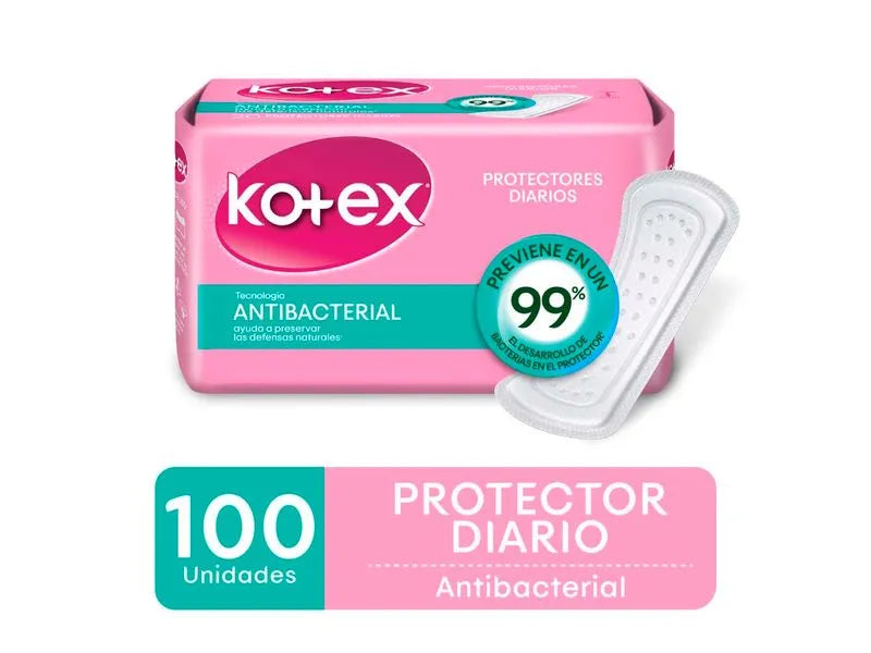 Kotex Protectores Diarios Antibacterial x100Uni