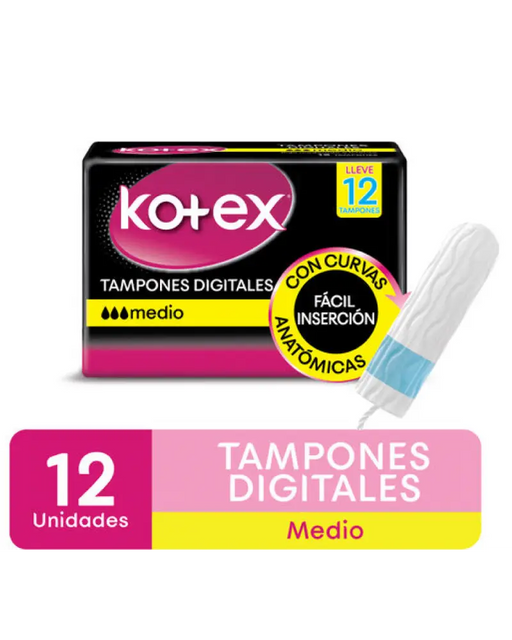 Kotex Tampones Digitales Medio -x12Uni 