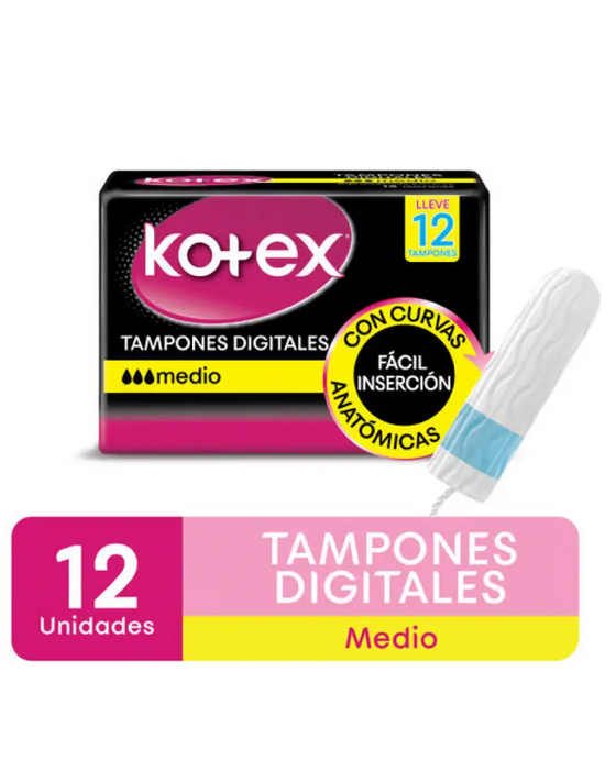 Kotex Tampones Digitales Medio -x12Uni 