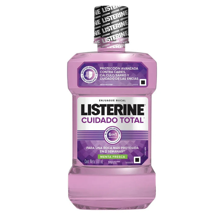 Listerine Enjuague Bucal cuidado total Frescura Intensa 500 ml