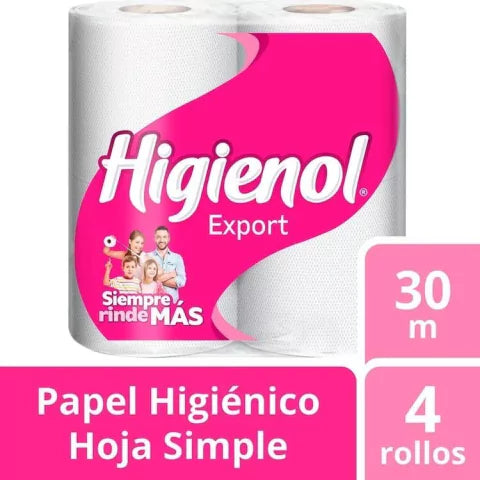 Higienol papel higiénico export 4 rollos
