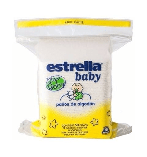 Estrella Baby Paños De Algodón - 50 paños