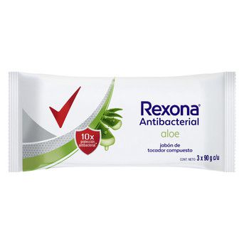 Jabon Rexona Antibacterial Aloe En Barra 3un X90g