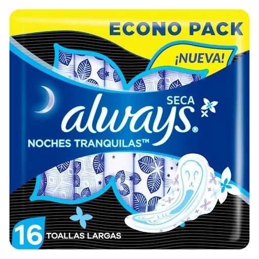 Toallitas Femeninas Always Noches Tranquilas Seca 16 Un 4x Proteccion