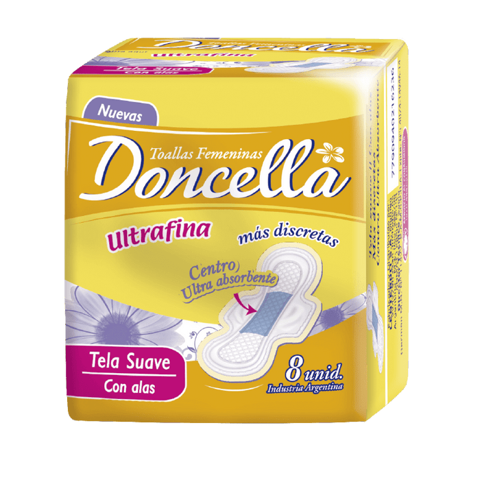 Doncella, Toallas Femeninas Ultrafina Con Alas 8 Un