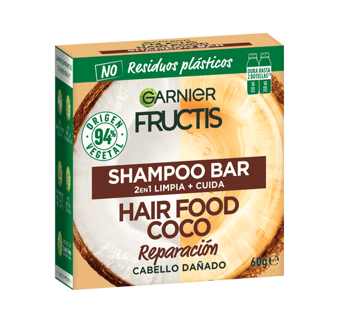 Garnier Fructis Shampoo Bar 2 en 1 + cuida coco 60 g
